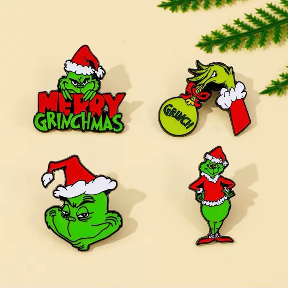 Grinch Christmas Enamel Pins Set - Peccy Pins - Set of 4